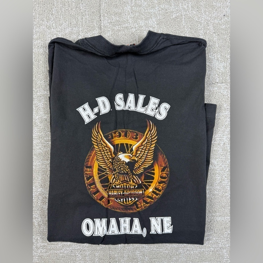 Vintage 1995 Harley Davidson H-D Sales Dealer Omaha NE Single Stitch T Shirt XL
